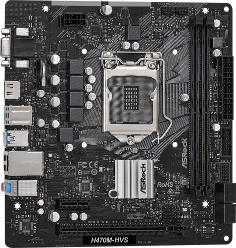 Материнская плата Asrock H470M-HVS Soc-1200 Intel H470 2xDDR4 mATX AC`97 8ch(7.1) GbLAN+VGA+HDMI фото 4