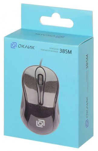 Мышь Оклик 385M черный оптическая (1000dpi) USB для ноутбука (3but) фото 4