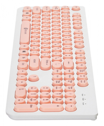 Клавиатура Оклик 400MR белый/розовый USB slim Multimedia фото 9