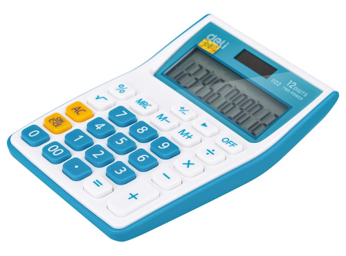 Калькулятор настольный Deli E1122/BLUE синий 12-разр. фото 3