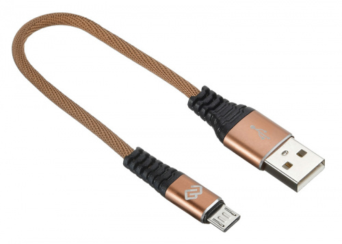 Кабель Digma MICROUSB-0.15M-BLK USB (m)-micro USB (m) 0.15м коричневый фото 5