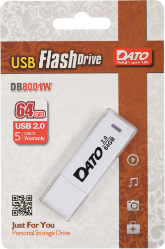 Флеш Диск Dato 64GB DB8001 DB8001W-64G USB2.0 белый фото 3