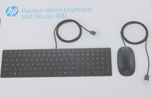 Клавиатура + мышь HP Pavilion 400 клав:черный мышь:черный USB slim фото 3