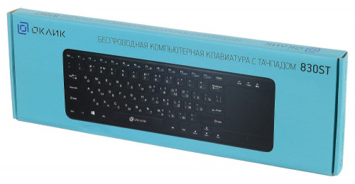 Клавиатура Оклик 830ST черный USB беспроводная slim Multimedia Touch фото 2