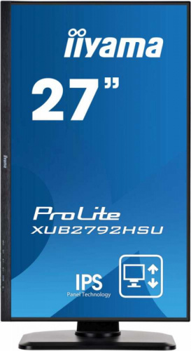 Монитор Iiyama 27" ProLite XUB2792HSU-B1 черный IPS LED 4ms 16:9 HDMI M/M матовая HAS Pivot 1000:1 250cd 178гр/178гр 1920x1080 D-Sub DisplayPort FHD USB 6.8кг фото 6