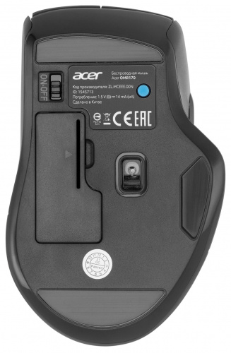 Мышь Acer OMR170 черный оптическая (1600dpi) беспроводная BT/Radio USB (5but) фото 9