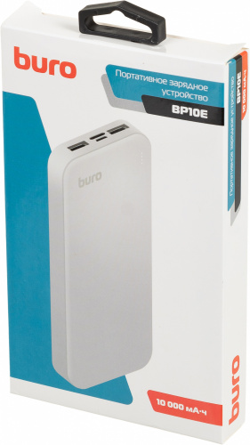 Мобильный аккумулятор Buro BP10E 10000mAh 2.1A 2xUSB белый (BP10E10PWH) фото 2