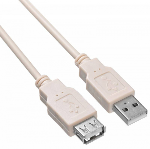 Кабель Buro USB A(m) USB A(f) 1.8м (USB2.0-AM-AF-1.8M-MG) феррит.кольца серый фото 2
