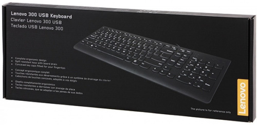 Клавиатура Lenovo 300 черный USB для ноутбука фото 4