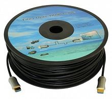 Кабель аудио-видео Fiber Optic HDMI (m)/HDMI (m) 25м. позолоч.конт. черный