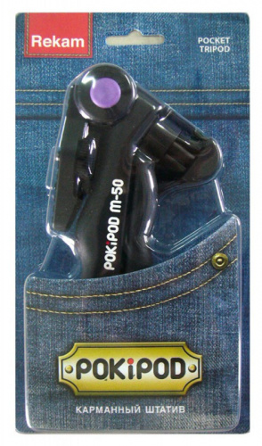Штатив карманный Rekam Pokipod M-50 настольный черный пластик (100гр.) фото 2