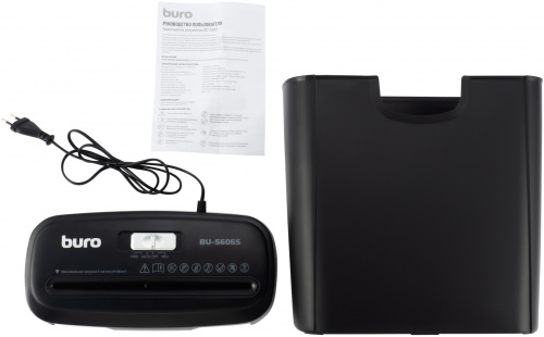 Шредер Buro Home BU-S606S черный (секр.Р-2) ленты 6лист. 11лтр. пл.карты фото 3