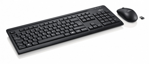 Клавиатура + мышь Fujitsu LX410 RU/US клав:черный мышь:черный USB беспроводная фото 2