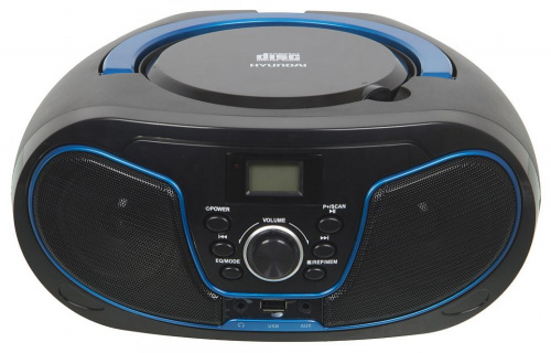 Аудиомагнитола Hyundai H-PCD160 черный/синий 4Вт/CD/CDRW/MP3/FM(dig)/USB фото 3