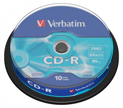 Диск CD-R Verbatim 700Mb 52x Cake Box (10шт) (43437) фото 2