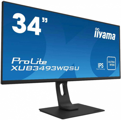 Монитор Iiyama 34" ProLite XUB3493WQSU-B1 черный IPS LED 4ms 21:9 HDMI M/M матовая HAS Pivot 1000:1 400cd 178гр/178гр 3440x1440 DisplayPort USB 9.5кг фото 7