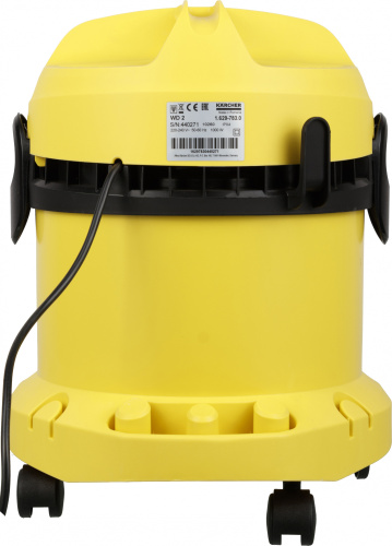 Строительный пылесос Karcher WD 2 1000Вт (уборка: сухая/сбор воды) желтый фото 9