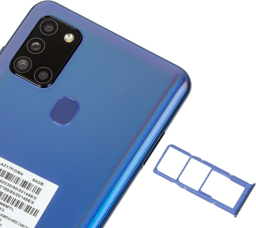 Смартфон Samsung SM-A217F Galaxy A21s 64Gb 4Gb синий моноблок 3G 4G 2Sim 6.5" 720x1600 Android 10 48Mpix 802.11 a/b/g/n/ac NFC GPS GSM900/1800 GSM1900 TouchSc MP3 microSD max512Gb фото 7