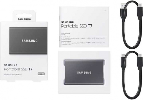 Накопитель SSD Samsung USB-C 500GB MU-PC500T/WW T7 1.8" черный фото 2
