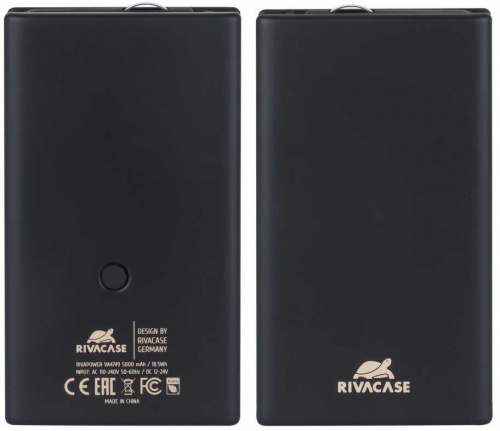 Мобильный аккумулятор Riva VA 4749 Li-Pol 5000mAh 2.1A+1.5A темно-серый 2xUSB фото 9