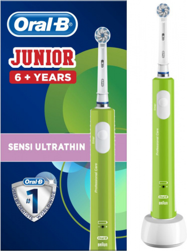 Зубная щетка электрическая Oral-B Junior зеленый/белый фото 3