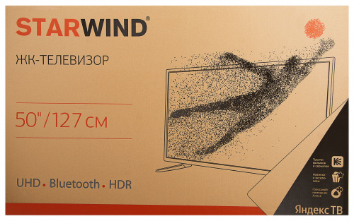 Телевизор LED Starwind 50" SW-LED50UB401 Яндекс.ТВ черный Ultra HD 60Hz DVB-T DVB-T2 DVB-C DVB-S DVB-S2 USB WiFi Smart TV (RUS) фото 3