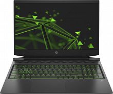 Ноутбук HP Pavilion Gaming 16-a0036ur Core i5 10300H/16Gb/SSD512Gb/NVIDIA GeForce RTX 2060 MAX Q 6Gb/16.1"/IPS/FHD (1920x1080)/Free DOS/black/green/WiFi/BT/Cam