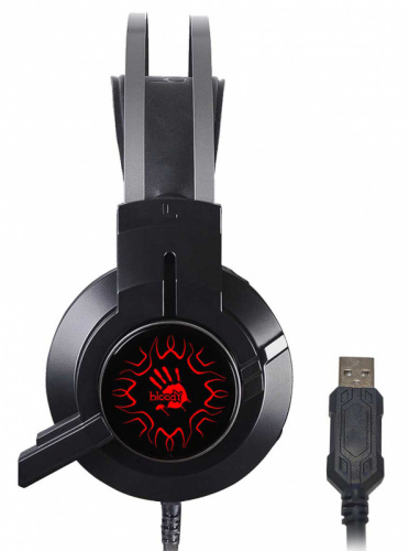 Наушники с микрофоном A4Tech Bloody J437 черный 1.8м мониторные USB оголовье (J437) фото 3