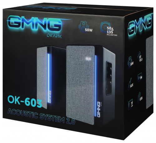 Колонки GMNG OK-603 2.0 черный 50Вт BT фото 5
