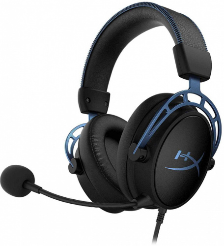 Наушники с микрофоном HyperX Cloud Alpha S черный/голубой 1м мониторы оголовье (HX-HSCAS-BL/WW)