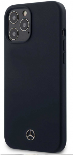 Чехол (клип-кейс) для Apple iPhone 12/12 Pro Mercedes liquid silicone синий (MEHCP12MSILNA)