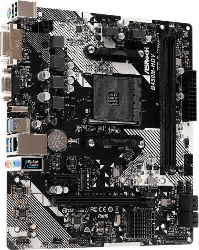 Материнская плата Asrock B450M-HDV R4.0 Soc-AM4 AMD B450 2xDDR4 mATX AC`97 8ch(7.1) GbLAN RAID+VGA+DVI+HDMI фото 2