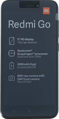 Смартфон Xiaomi Redmi GO 8Gb 1Gb черный моноблок 3G 4G 2Sim 5" 720x1280 Android 8.1 8Mpix 802.11bgn GPS GSM900/1800 GSM1900 MP3 A-GPS microSD max128Gb фото 2