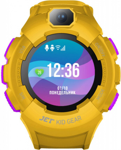 Смарт-часы Jet Kid Gear 50мм 1.44" TFT фиолетовый (GEAR YELLOW+PURPLE)
