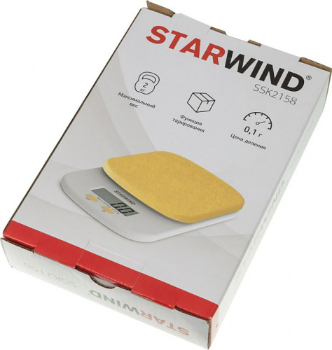 Весы кухонные электронные Starwind SSK2158 макс.вес:2кг оранжевый фото 4