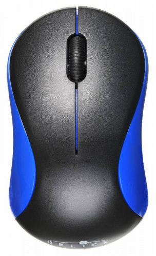 Мышь Оклик 605SW черный/синий оптическая (1200dpi) беспроводная USB для ноутбука (3but) фото 4