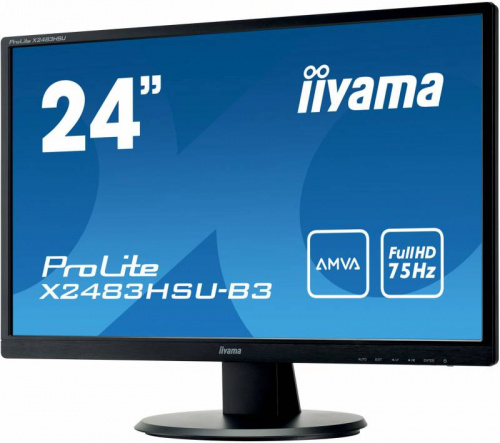 Монитор Iiyama 24" ProLite X2483HSU-B3 черный AMVA LED 4ms 16:9 HDMI M/M матовая 250cd 178гр/178гр 1920x1080 D-Sub DisplayPort FHD USB 3.9кг фото 4