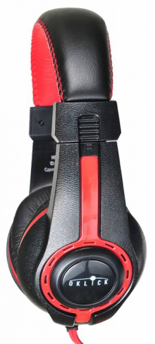 Наушники с микрофоном Оклик HS-L200 черный/красный 2.2м накладные оголовье (359484) фото 10