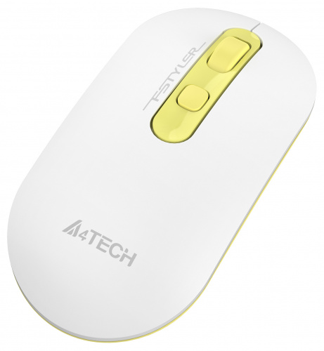 Мышь A4Tech Fstyler FG20S Daisy белый/желтый оптическая (2000dpi) silent беспроводная USB для ноутбука (4but) фото 7