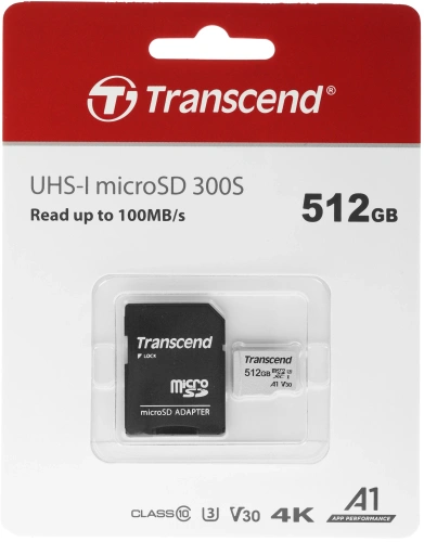 Флеш карта microSDXC 512GB Transcend TS512GUSD300S-A 300S + adapter фото 4