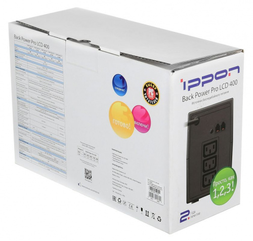 Источник бесперебойного питания Ippon Back Power Pro LCD 400 240Вт 400ВА черный фото 2