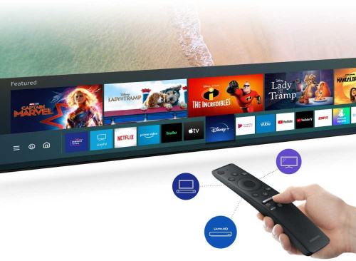 Телевизор QLED Samsung 85" QE85Q70TAUXRU Q темно-серый/Ultra HD/1400Hz/DVB-T2/DVB-C/DVB-S2/USB/WiFi/Smart TV (RUS) фото 6