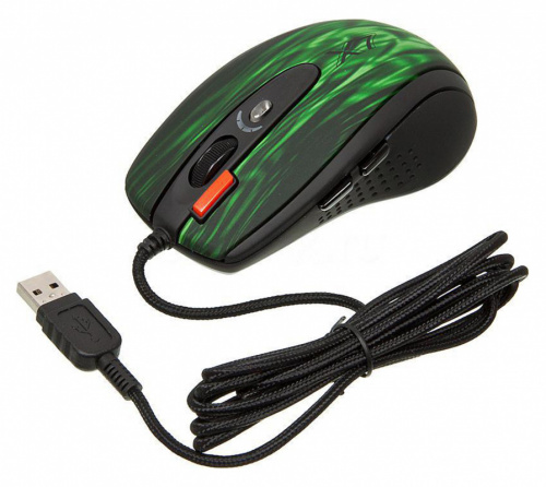 Мышь A4 XL-750BK зеленый/черный лазерная (3600dpi) USB2.0 (6but) фото 6