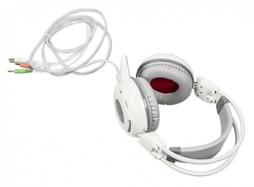 Наушники с микрофоном A4Tech Bloody G300 белый/серый 1.8м мониторные оголовье (G300 WHITE+GREY) фото 3