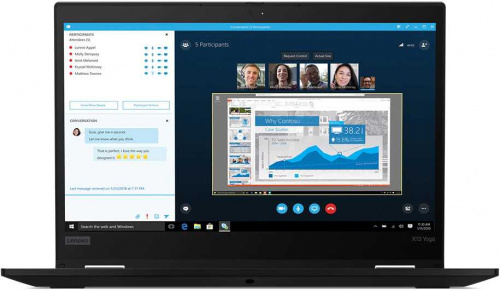 Ноутбук Lenovo ThinkPad X13 Yoga G1 T Core i7 10510U/16Gb/SSD512Gb/Intel UHD Graphics/13.3"/Touch/FHD (1920x1080)/Windows 10 Professional 64/black/WiFi/BT/Cam фото 3