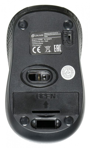 Мышь Оклик 645MW черный оптическая (1600dpi) беспроводная USB для ноутбука (4but) фото 4