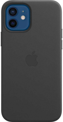 Чехол (клип-кейс) Apple для Apple iPhone 12/12 Pro Leather Case with MagSafe черный (MHKG3ZE/A) фото 2