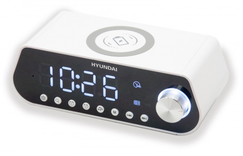 Радиобудильник Hyundai H-RCL380 белый LCD подсв:белая часы:цифровые FM фото 3