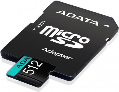 Флеш карта microSDXC 512GB A-Data AUSDX512GUI3V30SA2-RA1 Premier Pro + adapter фото 3