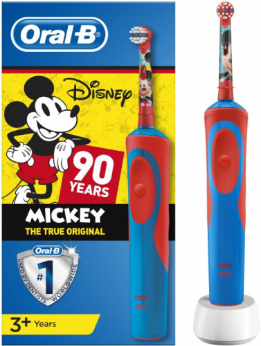 Зубная щетка электрическая Oral-B Mickey Kids красный/синий фото 2